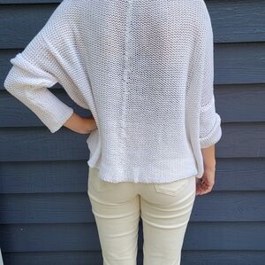 Wooden Ships Classic White Scoop Neck Sweater
